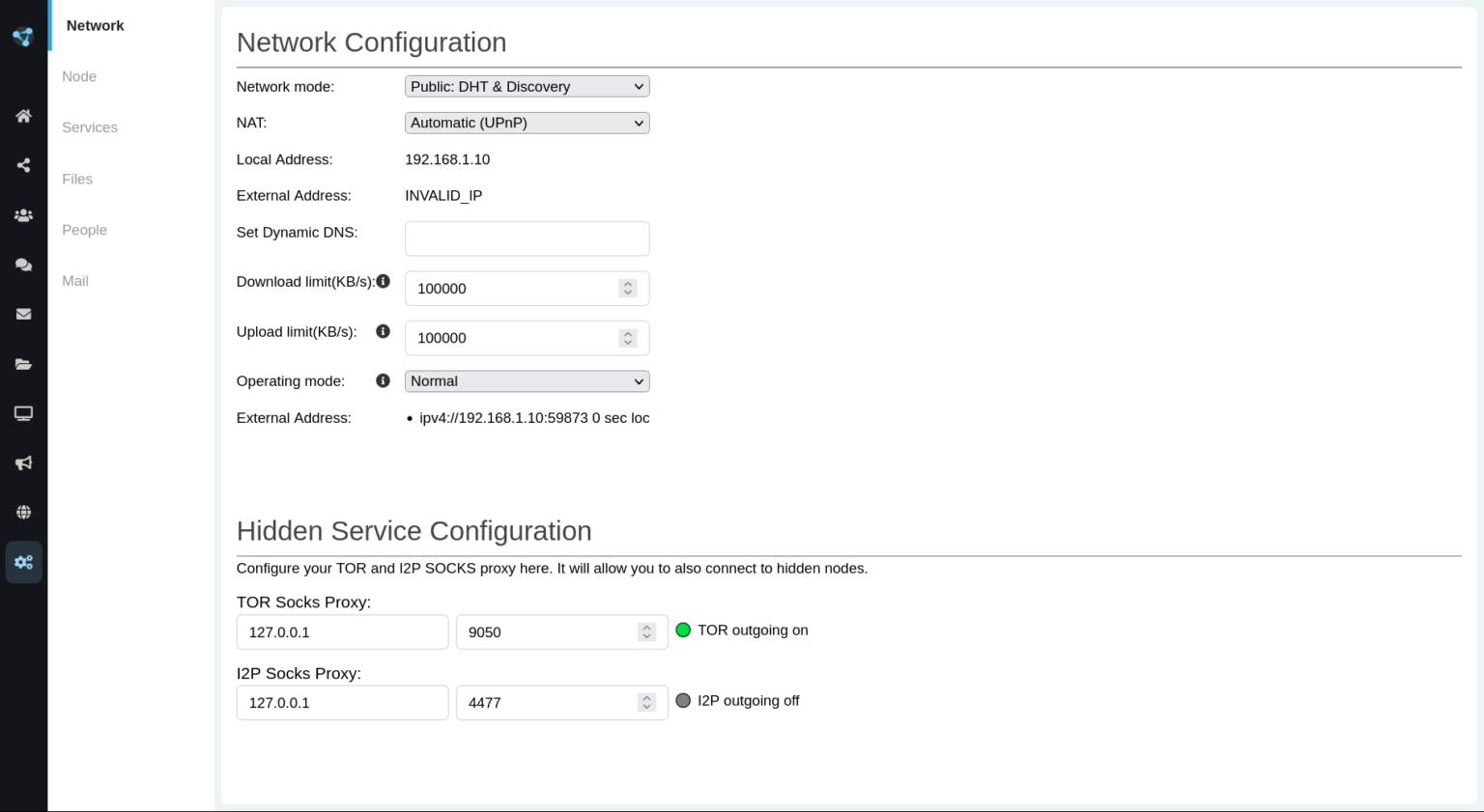 RetroShare Config Network