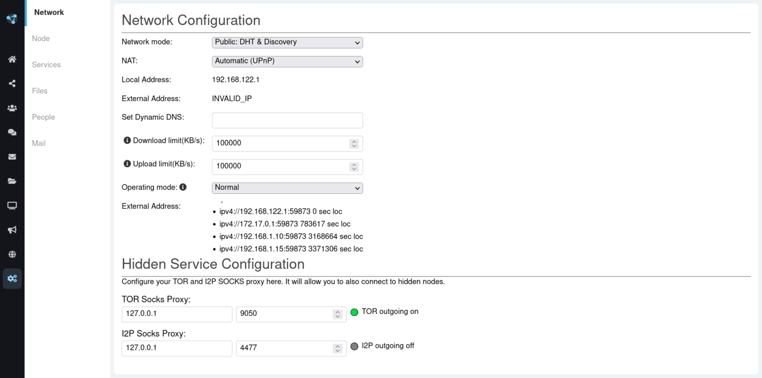 RetroShare Network Config