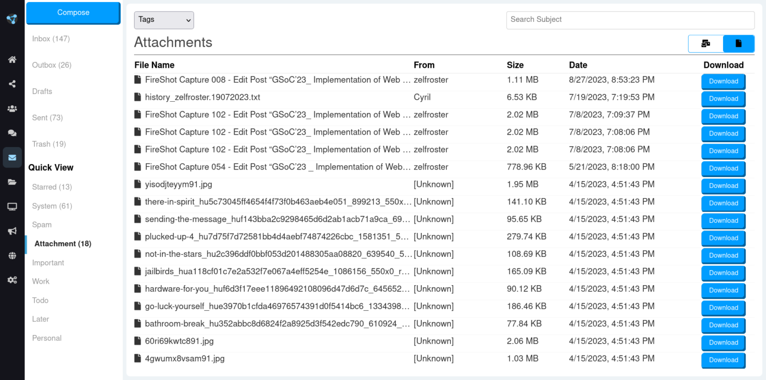 RetroShare Mail Attachments